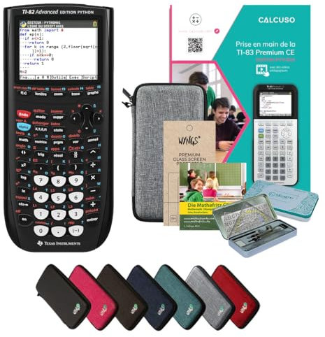CALCUSO Streberpaket Hellgrau mit Grafikrechner TI 82 Advanced Python Edition