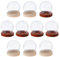 DELORIGIN Lot de 10 dômes en verre avec base en bois de 2 couleurs - Cloche ronde en verre transparent - Pour plantes, fleurs, spécimens - Décoration de festival