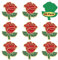 Pack of 50 Red Rose Flower Enamel Badge Lapel Pin Bulk - Brooch For Men Women Clothes Bags Hats