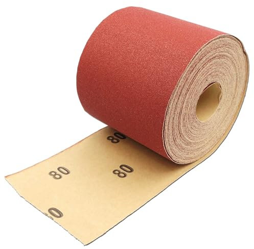 AKbase Schleifpapierrollen | 115mm x 20m | P80 | KÖRNUNG und Länge WÄHLBAR | Rollenschleifpapier Rollenpapier Rollen Handschleifpapier Schmirgelpapier