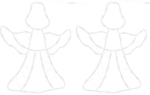 Homgoday Weihnachtsbeleuchtung Engel-Silhouette 2 STK. 50 LEDs Warmweiß Weihnachtsdeko Fensterdekoration für Weihnachten Geburtstag Party Hochzeit