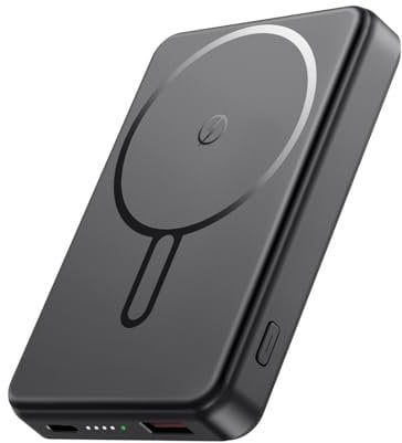 Power Bank 12000mAh für MagSafe, Magnetic Powerbank Schnellladung QC4.0 22,5W PD20W USB C Output, Wireless Externe Handyakkus für iPhone 16/15/14/13/12 Series