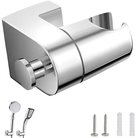 VIDSTW Supporto Soffione Doccia Antiruggine, 360° Supporto Doccia Regolabile, 304 Acciaio Inossidabile Porta Soffione Doccia, Porta Doccino per Doccia Nessuna Perforazione Richiesta