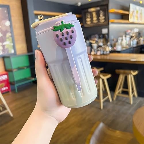 FASBET Water Bottle Flask Stainless Steel Flask for Hot Drink 450mL, Insulated Coffee Mug Travel Mugs for Hot Drinks Mug Warmer Thermal Mug Thermal Cup Thermal Flask (Purple)