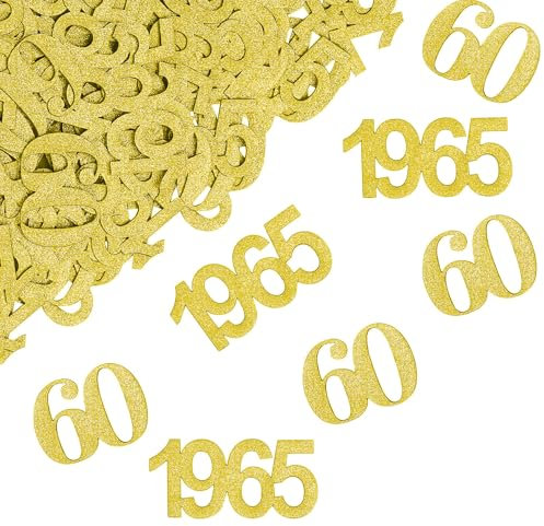 100 Stück Konfetti Deko 60 Geburtstag Frau,60er Years Hochzeits Geburtstagsdeko Streudeko Glitzer Gold Tischdeko für Lustig 60 Jahren Jahre Party Mann Loved Hochzeitstag Luftschlangen Streudeko