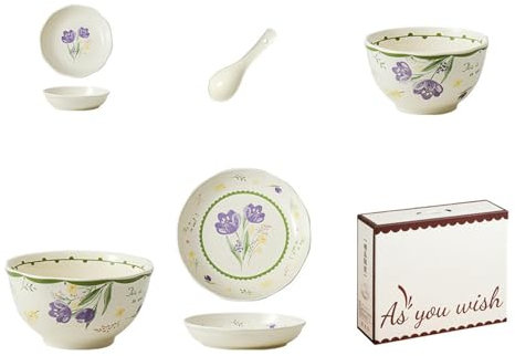 Vaisselle en céramique minimaliste chinoise minimaliste résistante aux hautes températures - 9 têtes