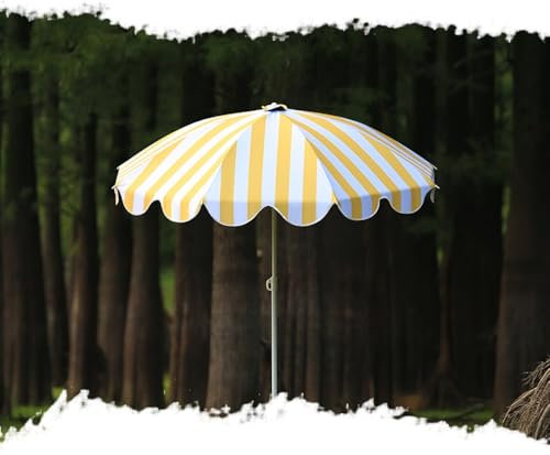 VLKLPZAHAK Parasols D'extérieur Portables De 150cm Parasol De Jardin avec Franges, Double Toile Déportée Imperméables avec Frange pour Pelouse, Terrasse, Piscine