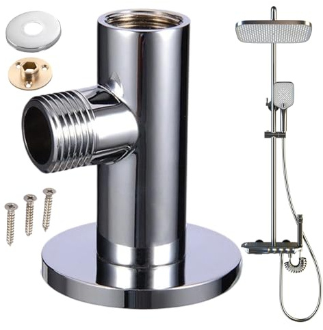 Duschbogen Auslaufsicher Dusche Wasserauslass Kupfer Edelstahl Ersatz Wasserarmatur Anschluss Platzsparendes Design Einfache Installation Duschanschluss für Hotel, Haus, Badezimmer, 6,5 x 6,4 cm