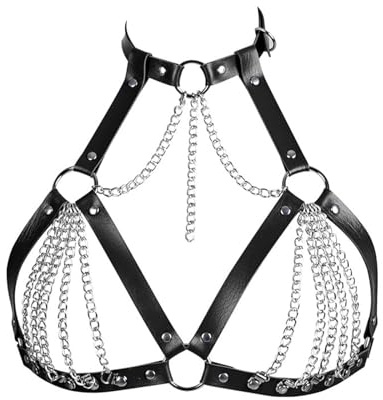 QingWing Harness Damen Oberkörper, Einstellbar Leder Harness für Frauen
