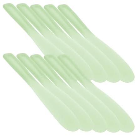 Alipis Mischspatel zum Mischen von Cremes und Make Up 20 Stück Silikon Spatel mit Grünem Griff Langer Kosmetikteller für Kosmetik für Zuhause und Kosmetikstudios