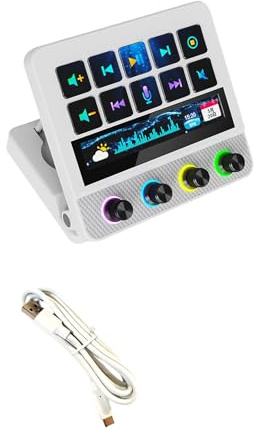 JSGHGDF Programming N4PRO Keyboard with Rotary Knob Sound Brightness Control Customizable Setups Durability Construction Rotary Knob Keyboard