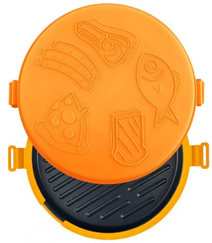 Lawnrden Microwave Grill Pan, Grilled Cheese, 10in Toastie Sandwich Maker, Pizza Crisper, Crispy Bacon& Toaster, Non-stick Griddle, Easy to Cook &Clean, Dishwasher Safe, School Dorm/Home/Office