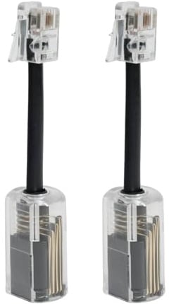 2 pcs telefonkabel entwirrer RJ9 4P4C, 360° drehender telefonkabel entwirrer, Anti-Tangle telefonkabel verbinder für telefonhörerkabel, 2 stück rj9 4p4c kabel-entwirrer für fax, Festnetz telefonkabel