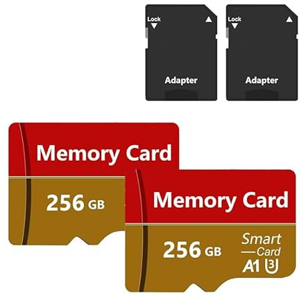 2 Pack Tarjeta De Memoria 256GB,Tarjeta De Memoria De Alta Velocidad con Adaptador SD, Tarjeta TF para Smartphone, Tablet y Camara