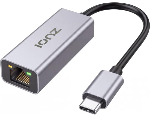 IONZ USB C to Ethernet Adapter, Type-C to RJ45 Gigabit 1000Mbps - Black | Thunderbolt to Ethernet Adapter Compatible with iPhone 15 Pro/Pro Max, MacBook Pro 2019/2018/2017 & MacBook Air