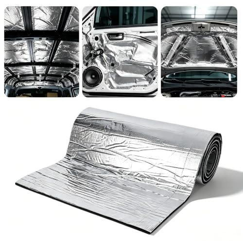 Shyllin Isolante Termico Auto Adesivo 200x50cmx10mm, Isolante Acustico | Insonorizzazione Auto, Butile Insonorizzante Auto, Pannello Isolante Termico Adesivo, Antirombo