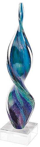 Badash Firestorm - Sacacorchos estilo Murano de cristal de 18 en una base de cristal
