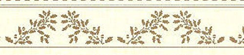 Melody Jane Dolls House Brown on Cream Acorns Wallpaper Border William Morris