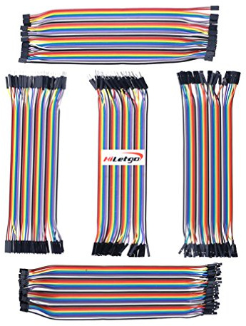 HiLetgo® 200pcs/5 * 40pcs Breadboard Jumper Wires Prototype Board Dupont Wire Male to Male, Male to Female, Female to Female 20CM Length FIVE TYPE
