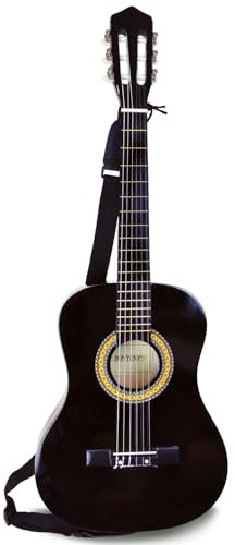 Bontempi 22 9210 - Klassische Holz Gitarre mit 6 Saiten, Schwarz, 92 cm