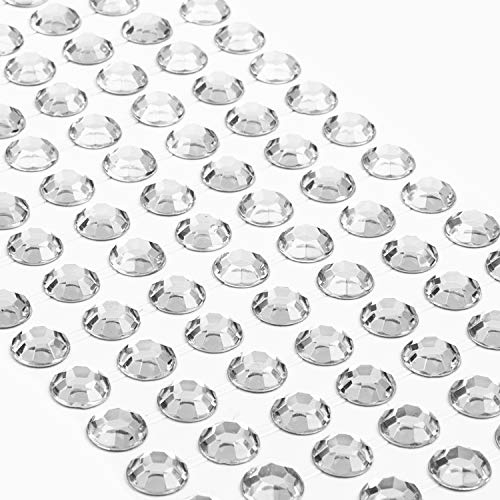 Movoja Silberne Strasssteine - runde Glitzersteine 147 Stück 10 mm selbstklebend zum Verzieren und Basteln | Schmucksteine zum aufkleben | Steinchen Dekosteine Bastelsteine Silber