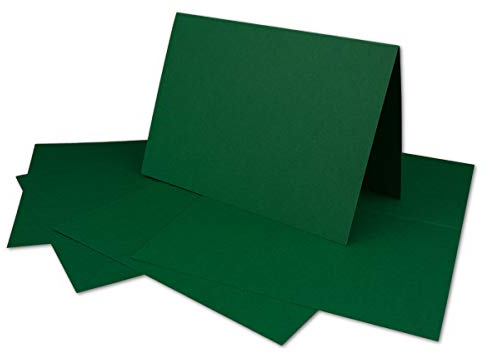 50 DIN A6 Faltkarten Dunkelgrün - Karten zum Selbstgestalten 14,8 x 21 cm - Klappkarten mit 160 g/m² - Colours-4-you von Glüxx Agent