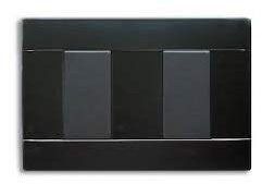 AVE 45P002NL PLACCA 2 MODULI SEPARATI RAL 45 IN TECNOPOLIMERO NERO LUCIDO