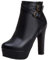 LUXMAX Stivaletti Donna Tacco Alto Blocco Plateau Stivali Tacchi Alti con Cerniera e Fibbia Moda (Nero) - 44 EU