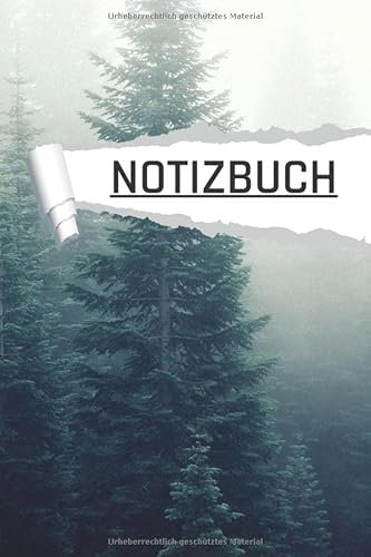 NOTIZBUCH: Motiv Tannenbaum liniert I DIN-A5 I 120 Seiten in Cremefarben I Journal