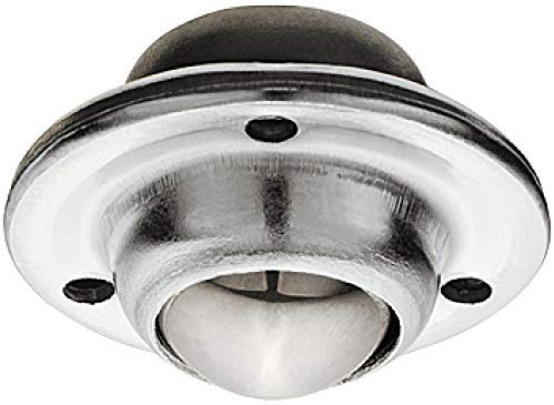 Gedotec Möbelrolle zum Einbohren Transportrollen drehbar ohne Bremse | Bauhöhe: 13 mm | Kugelrollen aus Metall | Stollenrolle flach mit 15 kg Tragkraft | 1 Stück - Möbel-Gleitrolle versenkt Ø 20 mm