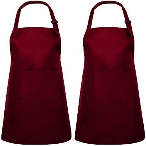 Copiel Kinderschürze mit Tasche, 2 Stück Kinder Chef Schürzen, Küche Kochen Garten Schürzen, verstellbare Kleinkind Schürzen zum Backen Basteln Malen