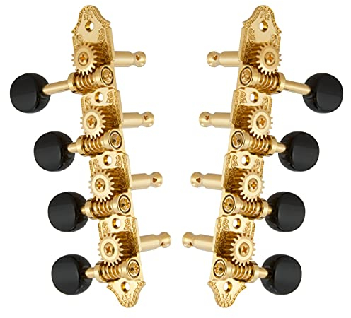 Grover 409FVGB Mandolin Machine Heads, Vintage 4 + 4, for F-Style Mandolins - Gold