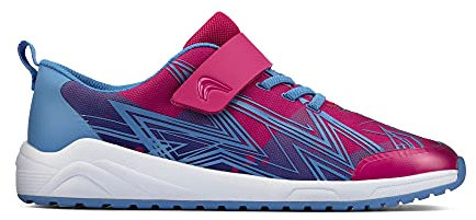 Clarks Childrens Casual Trainers Aeon Pace Y - Pink Combi Textile - UK Size 5F - EU Size 38 - US Size 5.5M