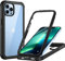 seacosmo Compatible with iPhone 13 Pro Case, Full Body Rugged Case with Built-in Screen Protector Shockproof Heavy Duty Protection Slim Fit Bumper Cover for iPhone 13 Pro 6.1 Inch (Black/Clear)