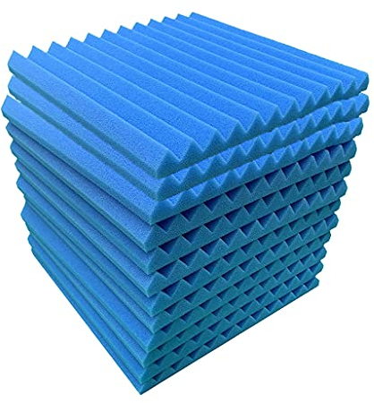 12x Akustikschaumstoff Selbstklebend Schaumstoffplatte, 30x30x2.5cm, Farbe zur Auswahl, Blau