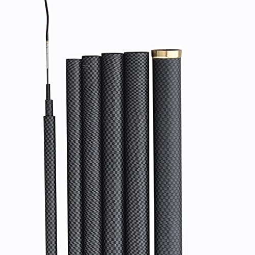 LUOSHUAI Stipprute Hochwertige Kohlefaser-Teleskop-Angelruten Power-Hand-Pole 2. 7M-10M Ultraleichte Harte Süßwasserkarpfenströmungsstab Angelrute (Color : Black, Length : 8m)