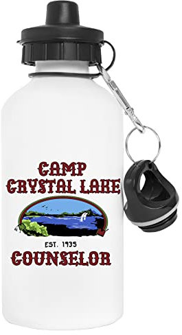 Camp Crystal Lake Counselor 1935 Wasserflasche Weiß Aluminium Wiederverwendbar Water Bottle White Reusable