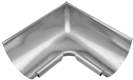 ZAMBELLI Rinnenwinkel 90 Grad (Innenwinkel) verzinkt RG 250 Silber Dachrinnenwinkel mit Wulst innen für Dachrinne halbrund, ohne löten