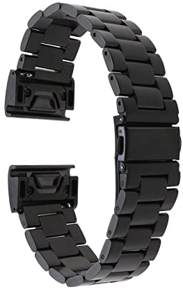 EMSea Uhrenarmband Ersatz Kompatibel mit Garmin Fenix 7X Sapphire Solar/Fenix 7X Solar Tactix 7 Pro Edelstahl Armband 130-235mm Schwarz