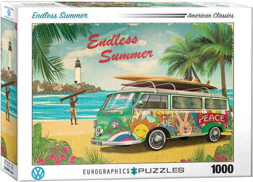 Der Surfer Bulli Endless Summer 1000 Teile Puzzle Format 68x48 cm + Puzzle Zubehör