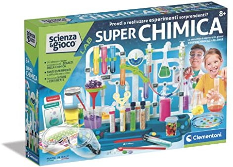Clementoni - 19313 - Scienza e Gioco Lab - Super Chimica - Laboratorio, Chimica per Bambini, Esperimenti di Scienza, Gioco Scientifico 8 Anni (Versione in Italiano) - Made in Italy