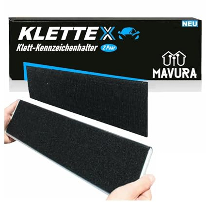 KLETTEX Klett Kennzeichenhalter Rahmenlos Auto Nummernschildhalter