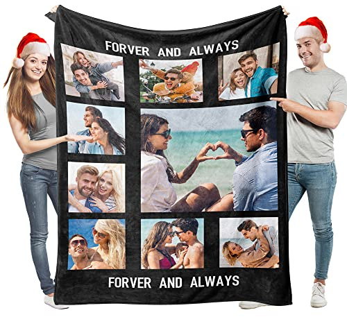 Easycosy personalisierte Decken für Paare Geschenke Benutzerdefinierte Bild werfen Decke Personalisierte Foto werfen für Freundin Ihr Geburtstag Anniversay Ideen 150×200cm