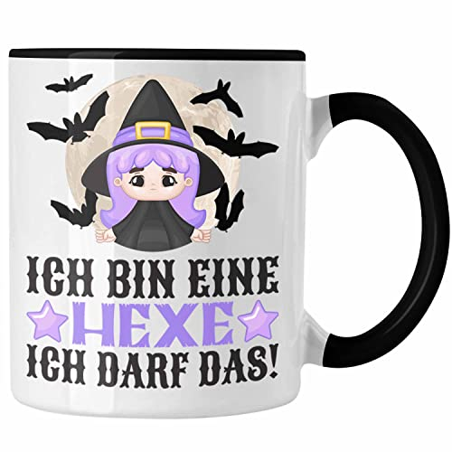 Trendation - Hexe Tasse Halloween Ich Bin Eine Hexe Ich Darf Das Geschenk Frauen Mama (Schwarz) - Keramik - Rund - Tasse - 325 Milliliter