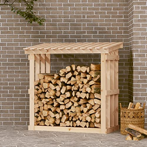 Festnight Holzregal Kaminholz Innen Brennholzregal Kaminholzregal Innen Aussen Holzlager Holzunterstand für Kaminholz Brennholzlager Kaminholzunterstand Holz 108x64,5x109 cm