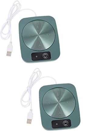 KICHOUSE 2 Pcs Usb Mug Warmer Coaster Electric Heating Plate for Coffee Tea and Soup Ideal for Use Desktop Beverage Warmer Safe and Efficient