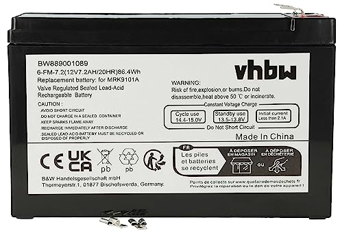 vhbw Akku kompatibel mit Robomow RX 20 U, RX 20u Rasenroboter Rasenmäher (7200mAh, 12V, Sealed Lead Acid)