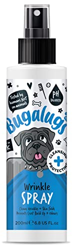 BUGALUGS Wrinkle Dog Spray 200ml for pawly skin – use ourdog grooming pet spray on body, face, paw & bum for puppy, dogs & cat grooming