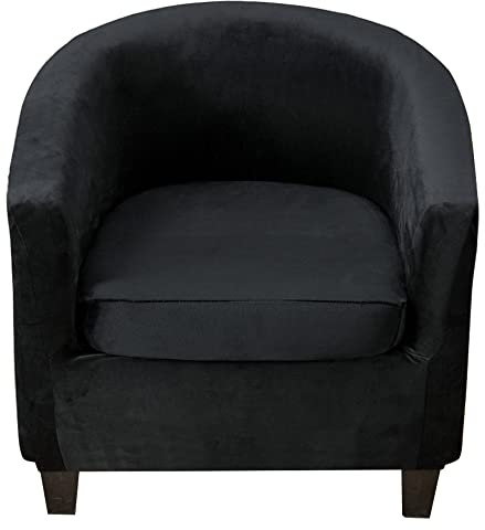 CHNSHOME Sesselbezug stuhlbezüge Sesselbezug Stretch Clubstuhlbezüge 1 Sitzer Tullsta cocktailsessel husse cabriolet Schwarz