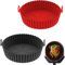 Silicone Air Fryer Liner Round Reusable Washable Pack of 2 - Air Fryer Silicone Liner for Non-Stick Cooking | Air Fryer Liners That Fits Ninja, Tower, Cosori Air Fryers.